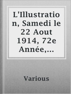 cover image of L'Illustration, Samedi le 22 Aout 1914, 72e Année, No. 3730